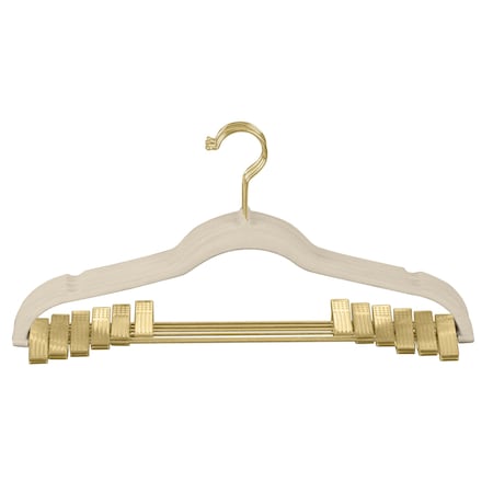 Simplify 6 Pack Velvet Hangers with Clips in Taupe 23250-G-TAUPE