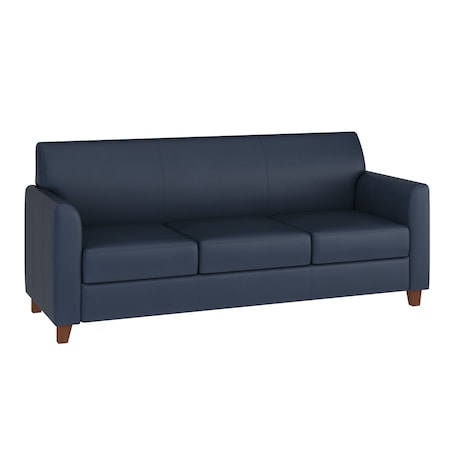 Flash Furniture HERCULES Diplomat Series Navy LeatherSoft Sofa BT-827-3-NVY-GG