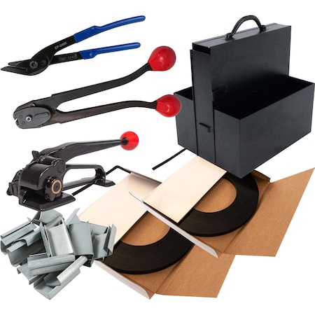 Encore Packaging Steel Strapping Kit  for 1/2 in -  Open Seals, Economy SS12PK-01