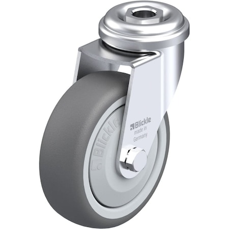 Blickle Kingpin Swivel Caster, PU, 3", 165 lb. LRA-PATH 75KF