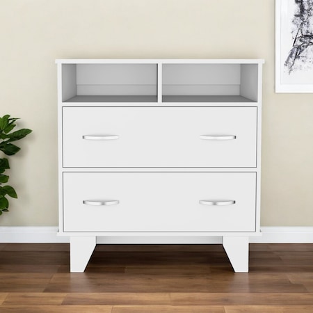 Homeroots 32" White Two Drawer Dresser 534954