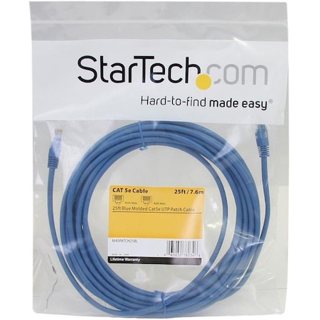 Startech.Com 25 FT BLUE MOLDED CAT5E UTP PATCH CABLE M45PATCH25BL