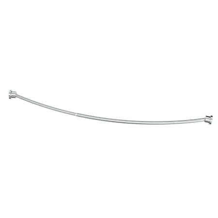 Gatco Modern Minimalist 72" Curved Shower Rod Set, Chrome 827C