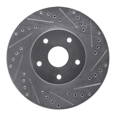 Dynamic Friction Co DFC Brake Rotor - Drilled and Slotted - Silver 631-13011R