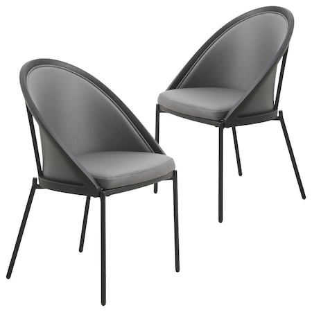 Leisuremod Urbane Collection Modern Dining Chair in Charcoal, 2PK UC21CH2