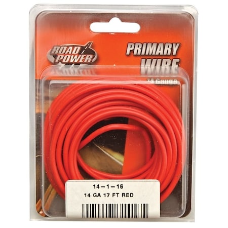 Southwire Primary Wire, 14 AWG, Copper, Red, PVC Jacket, Stranded 55669133/14-1-16