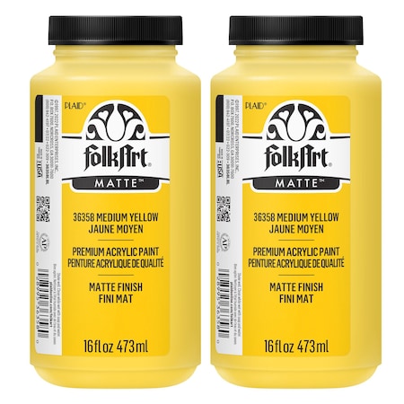 Folkart Acrylic Paint, Matte, Acrylic Base, Medium Yellow 36358