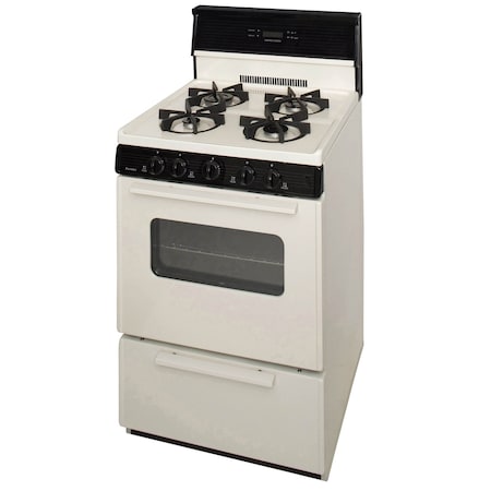 Premier Gas Range, Electronic Spark, 4 Sealed Burners, 24 inW x 46 inH x 26 inD, 2.42 cu. ft. Oven, Biscuit 805777