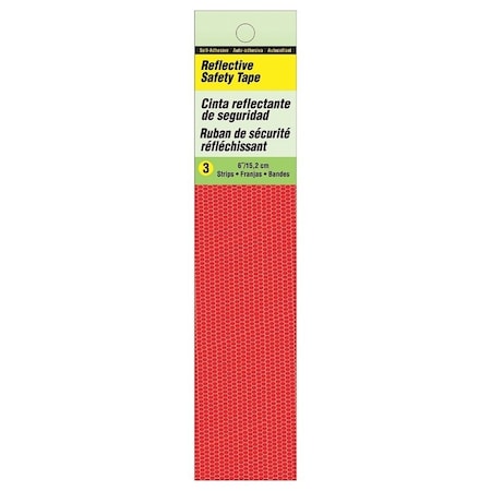 Hy-Ko Reflective Safety Tape, 6 in L, Red TP-3R