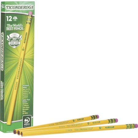 Dixon DIX13881 Dixon Ticonderoga Woodcase Pencil B no.1 Yellow Barrel Dozen DZ - DIX13881 13881