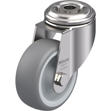 Blickle Kingpin Swivel Caster, TPR, 3-1/8", 220 lb. LKRXA-TPA 80G