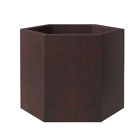 Leisuremod Thickster Hexagon Fiberstone & MgO Clay Urn Planter with Cover, Weatherproof, No Assembly TP11BR