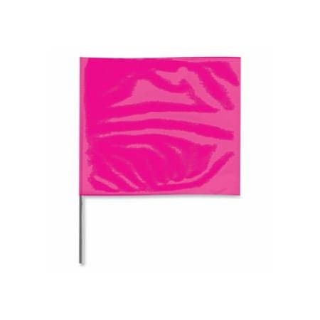 Presco Stake Flag, 2 in x 3 in, 21 in H, Pink Glo, 100PK 764-2321PG