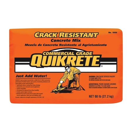 Quikrete Crack Resistant Concrete Mix 60 lb Gray 100667