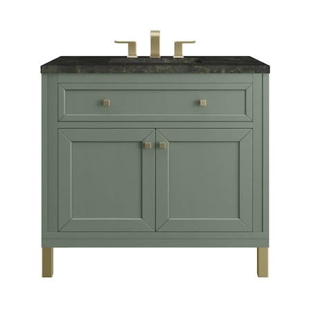 James Martin Vanities Chicago 36" Single Vanity, Smokey Celadon, w/ 3 CM Phantome Eclos Top 503-V36-SC-3PHT