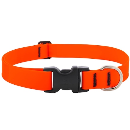 Lupinepet Splash Neon Orange BioThane Dog Adjustable Collar Large 28552