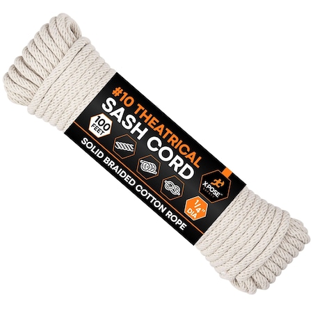 Xpose Safety White Braided Sash Cord 1/4in x 100ft WSC14-100-X