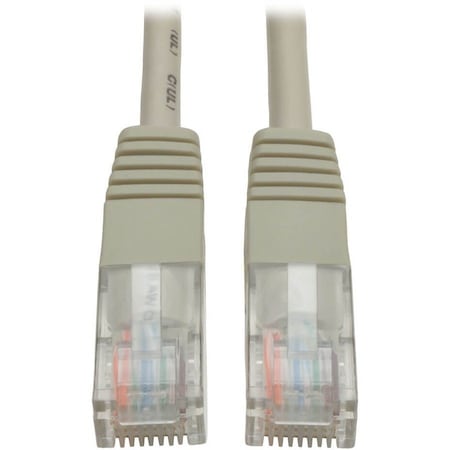 Eaton Tripp Lite Series Cat5e 350 MHz Molded UTP Ethernet Cable RJ45 M/M, PoE - Gray, 1 ft. 0.31 m N002-001-GY