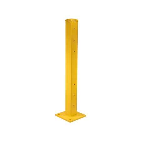 Mytee Products 4 inx 4 inx42 in Bolt-On Steel Rigid Post for 3-ribbed Guard Rails - Yellow GR3RP-42