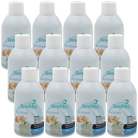 Timemist Air Freshener Refill, Clean N Fresh, PK12 1042771