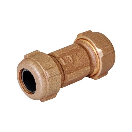 Everflow Coupling Fitting with Packing Nut, Brass, 3" Length 1/2"Compression BRCS0012-NL