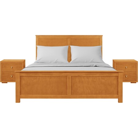 Homeroots Three Piece Brown Solid Wood Bedroom Set 523713