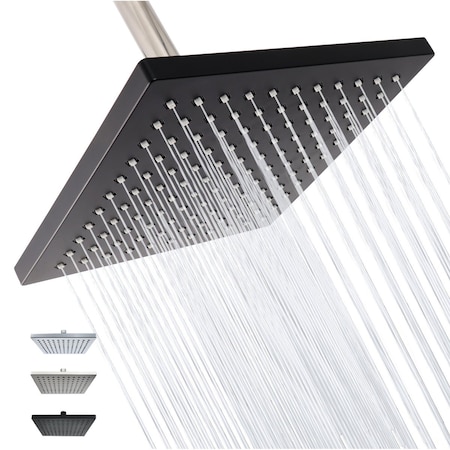 Supply Giant Shower Head, High Pressure Single Function Rainfall Showerhead, 2.5 GPM, 8in Face Diameter 74-907-NC