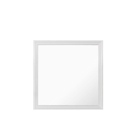 Homeroots 38" White Square Wood Framed Accent Mirror 478624
