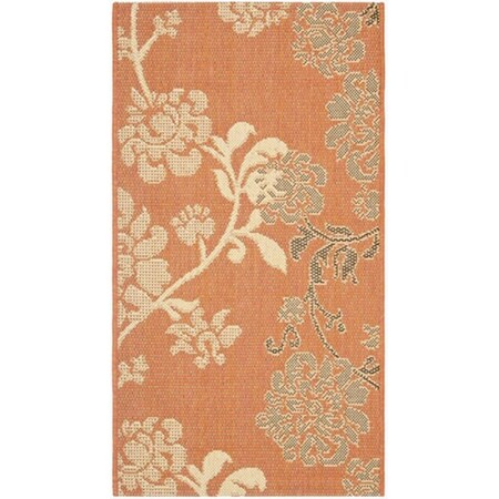 Safavieh 2 ft. x 3 ft. -7 in. Accent Indoor-Outdoor Courtyard- Terra Natural and Brown- Machine Made Rug CY4027C-2