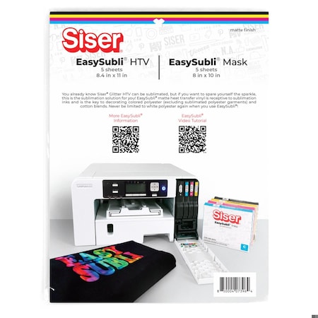 Siser Easysubli HTV Heat Transfer Vinyl & Mask, 5 Sheets Each MIESUBPACK8411