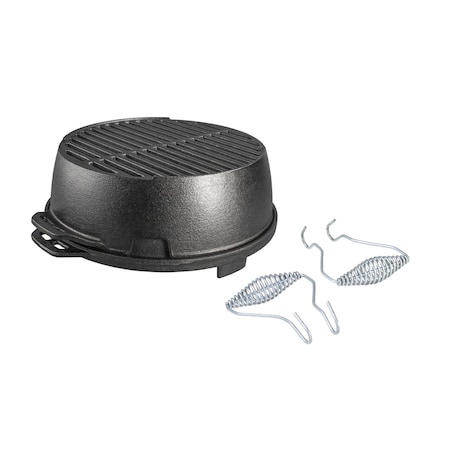 Lodge 12 Inch Cast Iron Portable Round Grill L12RG
