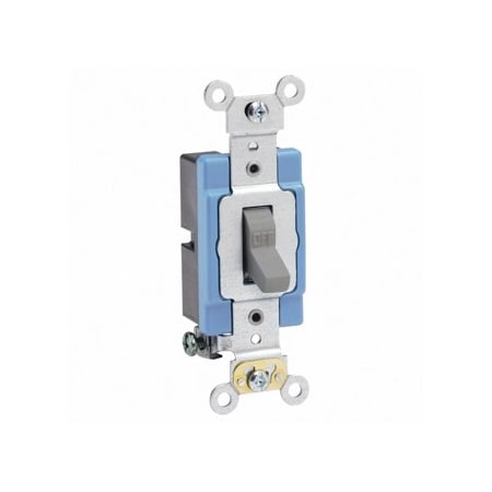 Leviton Toggle Switch, 15 Amp, 120/277 Volt, Gray 1201-2GY