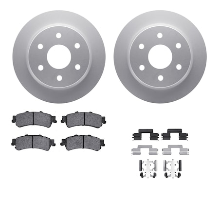 Dynamic Friction Co DFC GEOSPEC Coated Rotors with 5000 Brake Pads - Ceramic and Hardware 4512-48108