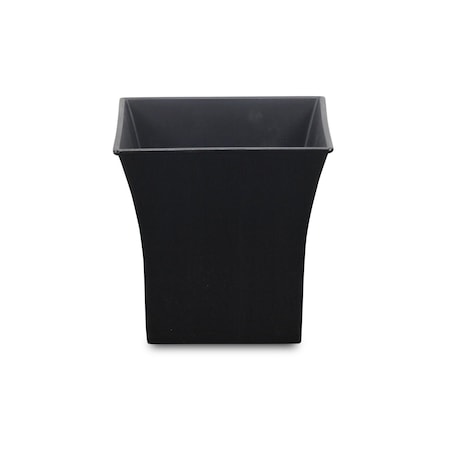 Homeroots 7in Black Recycled Plastic Indoor Outdoor Square Pot Planter 488273