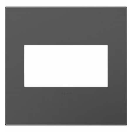 Legrand adorne Wallplate, 5.13 in L, 5.29 in W, 2 -Gang, Plastic, Magnesium AWP2GMG4