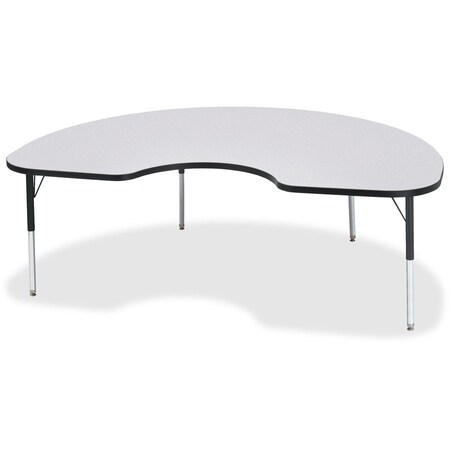 Jonti-Craft Berries Kidney Activity Table, 48 in. x 72 in., E-height, Freckled Gray/Black/Black 6423JCE180