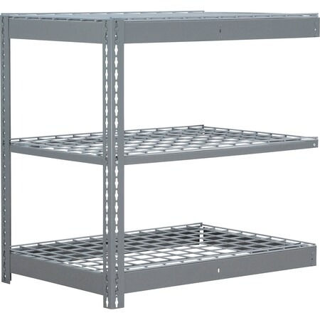 Global Industrial 3 Shelf, Commercial Duty Boltless Shelving, Add On, 48"W x 12"D x 36"H, Wire Deck B3165631