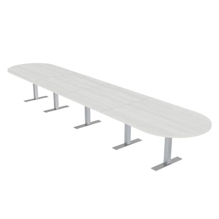 Skutchi Designs 18ft Conference Table With Power Unit | 18 Person Modular Racetrack Meeting Table | Harmony Series HAR-RAC-48X216-T-WA7976-NA