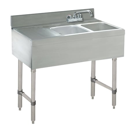 Advance Tabco Underbar Basics Sink Unit 2-compartment 36 in.W x 21 in.D x 33 in.H overall CRB-32L