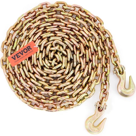 Vevor Binder Chain G80 Tow Chain with Hooks 4900lbs Load 5/16'' x 20', 2PK ZG5⁄16-02