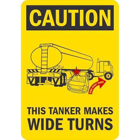 Lyle This Tanker Makes Wide Turns, 7x10, Non-Reflective, Yellow G-17192-ND_7x10