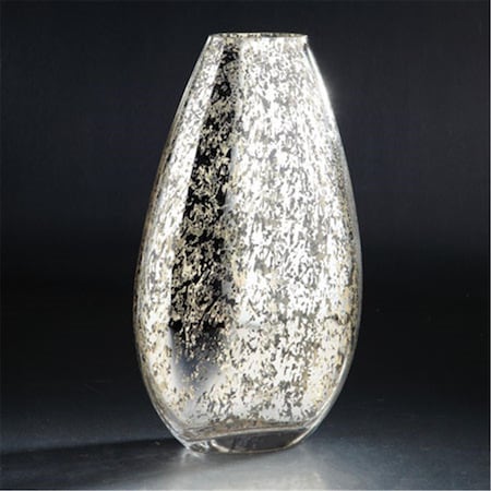 Diamond Star 9.5 x 4.5 x 12 in. Glass Vase, Silver 95112