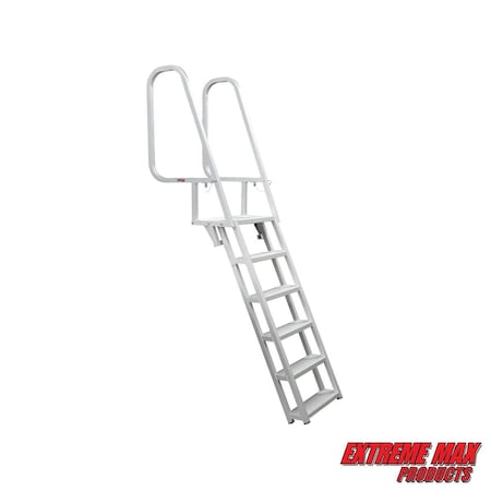Extreme Max 3005.3919 Deluxe Flip-Up Dock Ladder with Welded Step Assembly - 6-Step 3005.3919