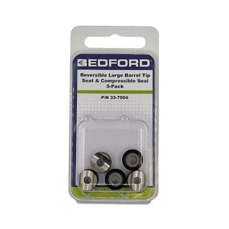 Bedford Precision Parts Tip Seat Seal, Large Barrel, Compressible, Replaces Graco 246-453, 5PK 33-7004