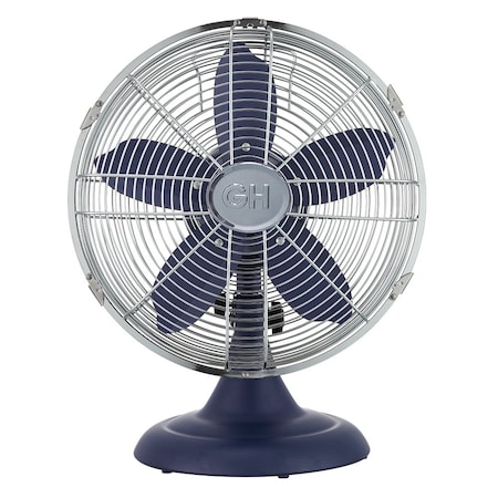Good Housekeeping 12" Retro Table Fan in Ink Blue finish 92618
