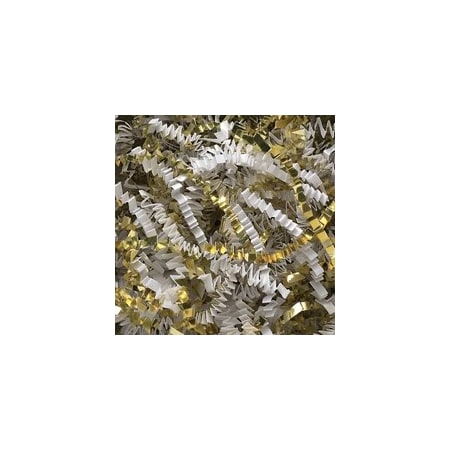 Bubblefast 10 lb. White and Gold Metallic Blend Crinkle Paper BFCPB10EE
