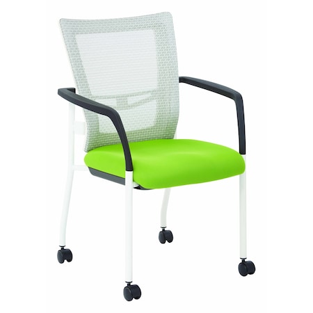 Office Star Products 8840W ProGrid Mesh Back Visitors Chair, White / Green 8840W-6