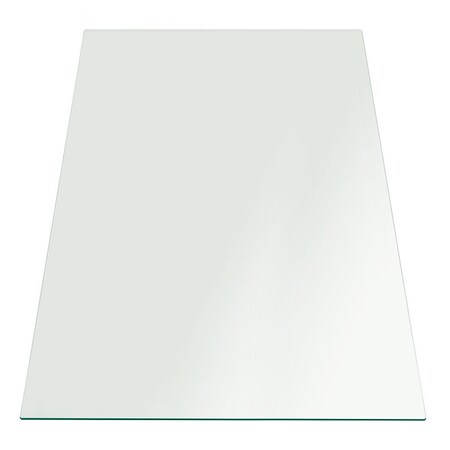 Fab Glass And Mirror 30in. x 60in. Clear Rectangle Glass Table Top, 1/2in. Thick Flat Edge Polished Tempered Radi 30x60RECT12THFLTE-R