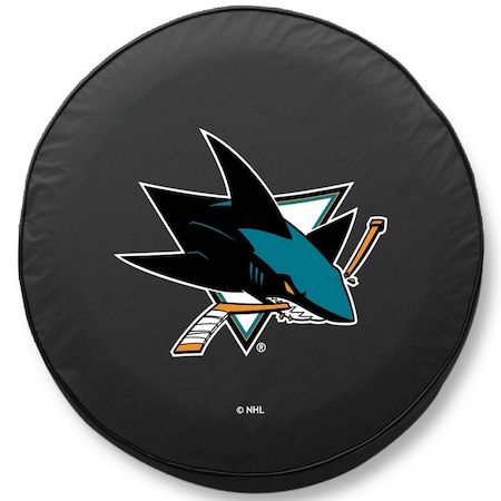 Holland Bar Stool Co 30 x 10 San Jose Sharks Tire Cover TCE10SJSharBK
