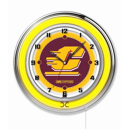Holland Bar Stool Co Central Michigan University Double Neon 19" Clock Clk19CenMic